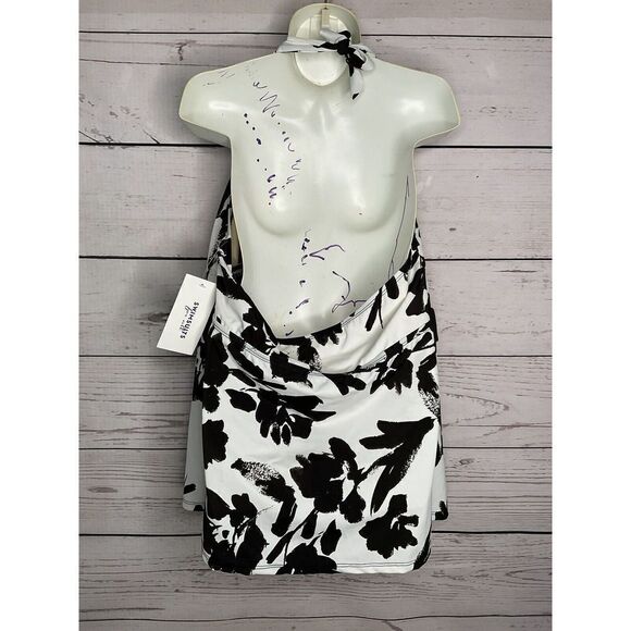 SWIMSUITSFOR ALL SHORE CLUB TANKINI top only BLACK WHITE size 20 swim‎ suit - Picture 9 of 13